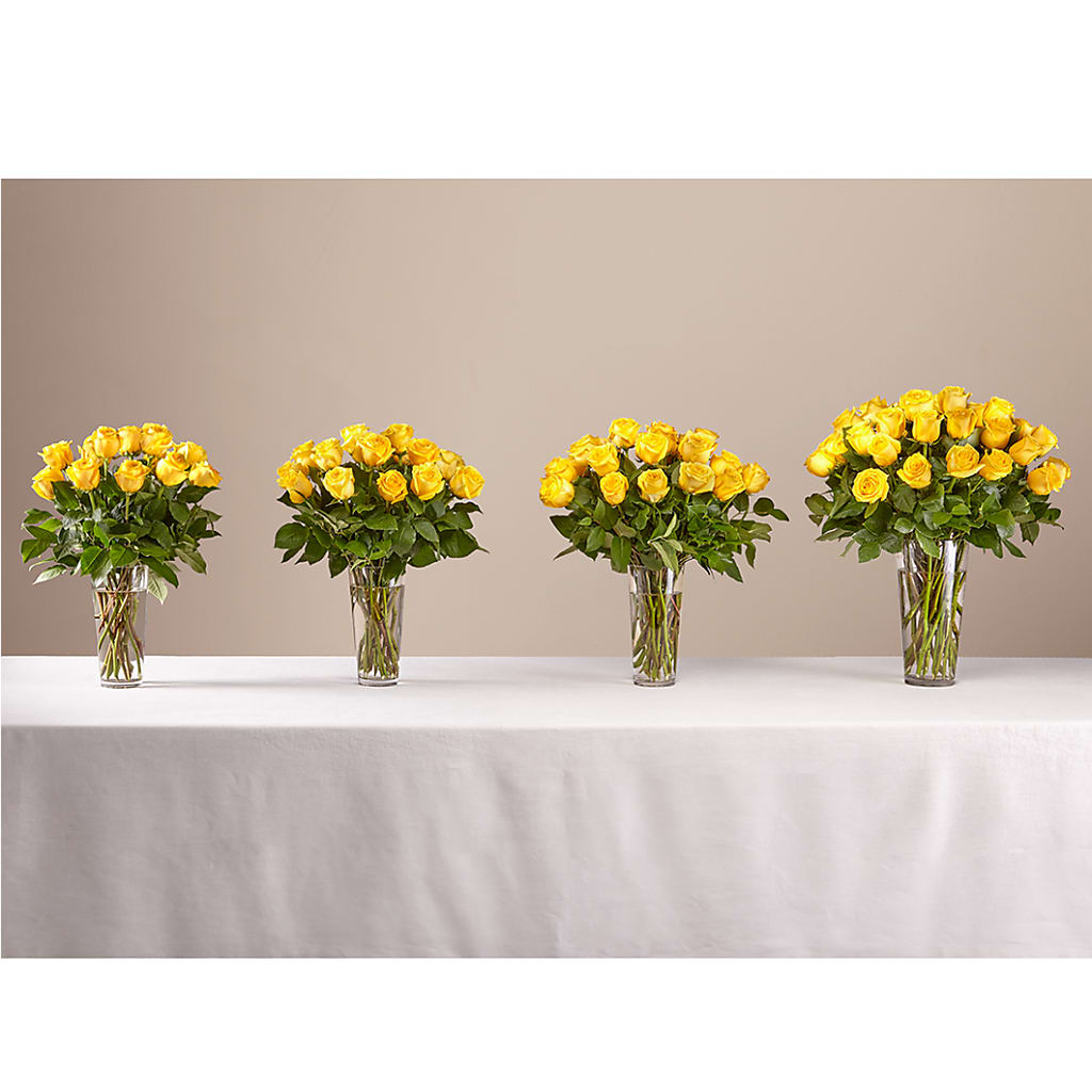 Long Stem Yellow Rose Bouquet – Marcela Floral Design, Sunrise FL