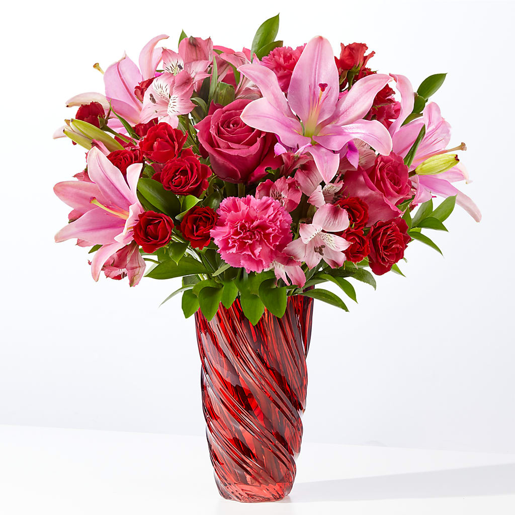 In Love Bouquet with Luxe Swirl Vase – Marcela Floral Design, Sunrise FL