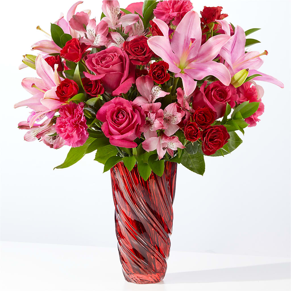 In Love Bouquet with Luxe Swirl Vase – Marcela Floral Design, Sunrise FL