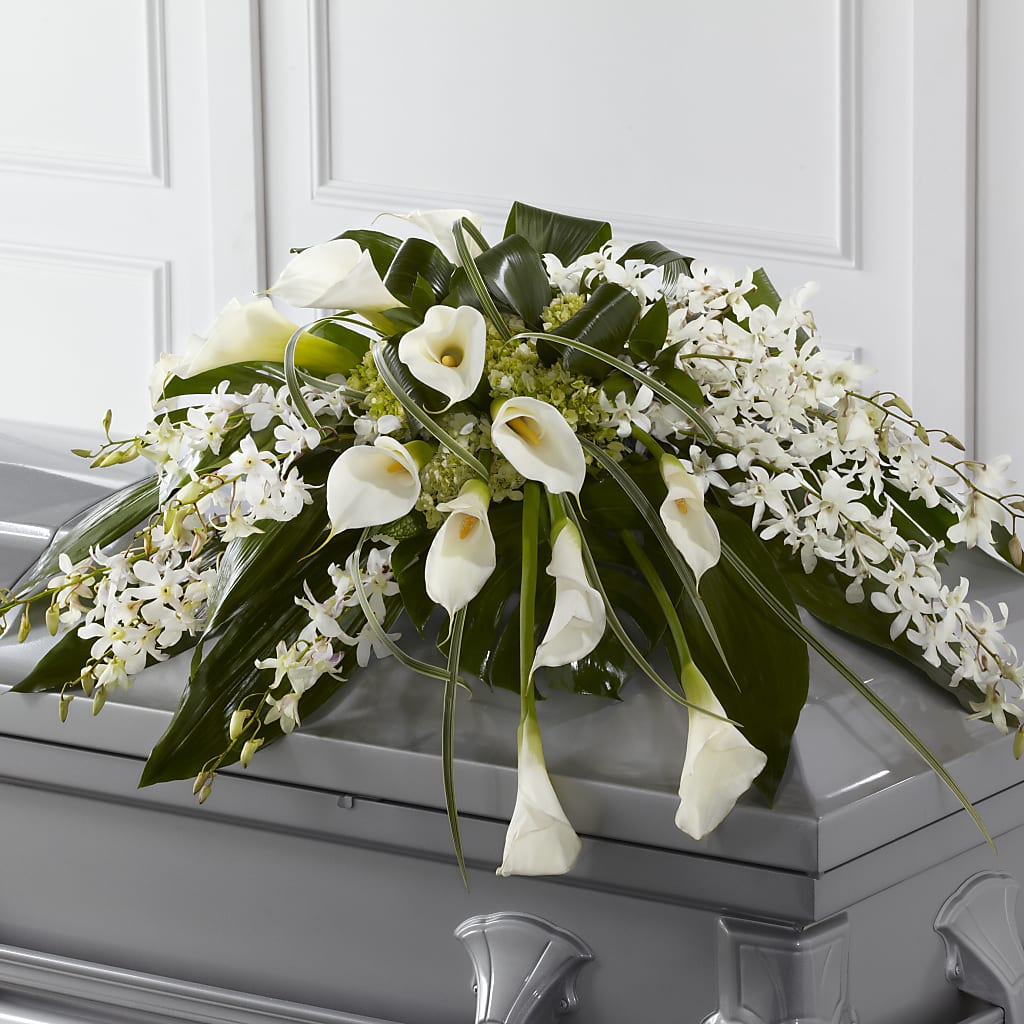 Angel Wings Casket Spray – Marcela Floral Design, Sunrise FL