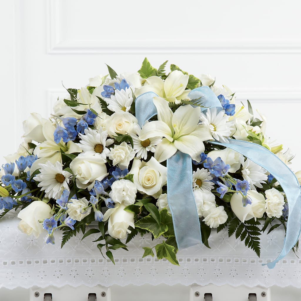 Tender Treasure Casket Spray – Marcela Floral Design, Sunrise FL
