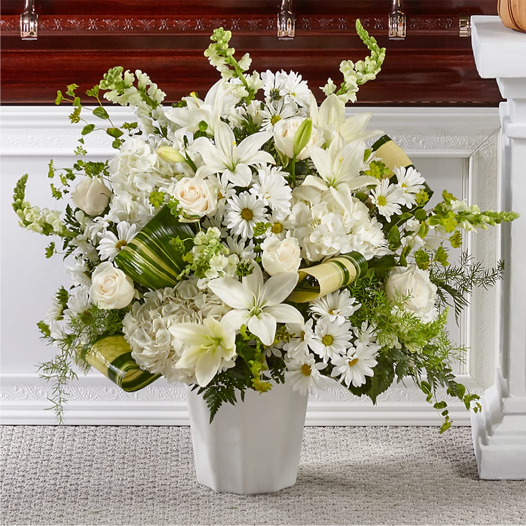 Thoughts of Tranquility Floor Basket – Marcela Floral Design, Sunrise FL