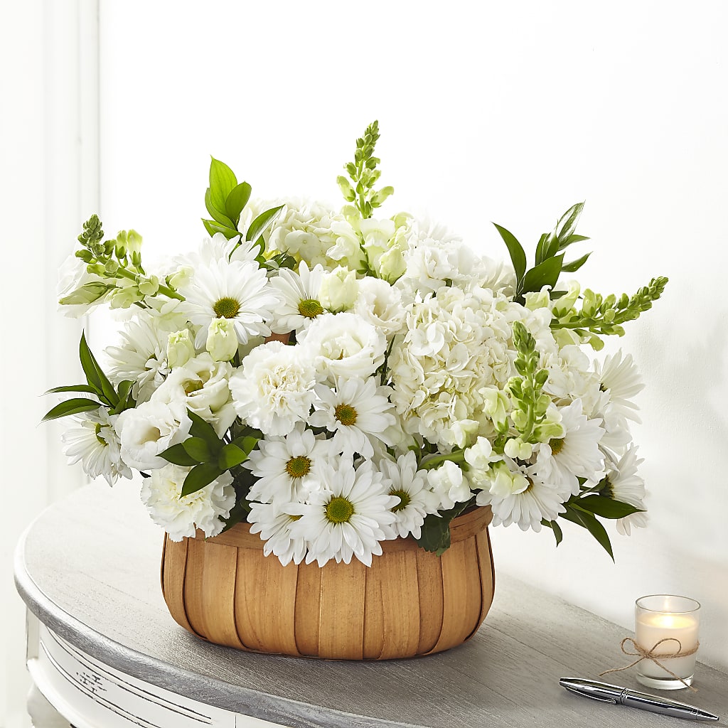Pure Ivory Basket – Marcela Floral Design, Sunrise FL