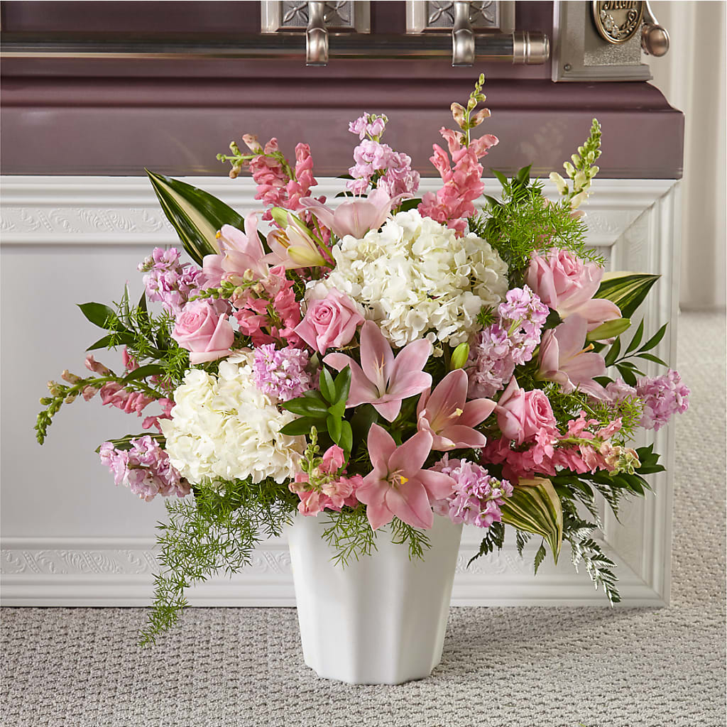 Simply Serene Floor Basket – Marcela Floral Design, Sunrise FL