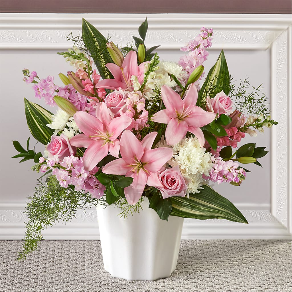 Simply Serene Floor Basket – Marcela Floral Design, Sunrise FL