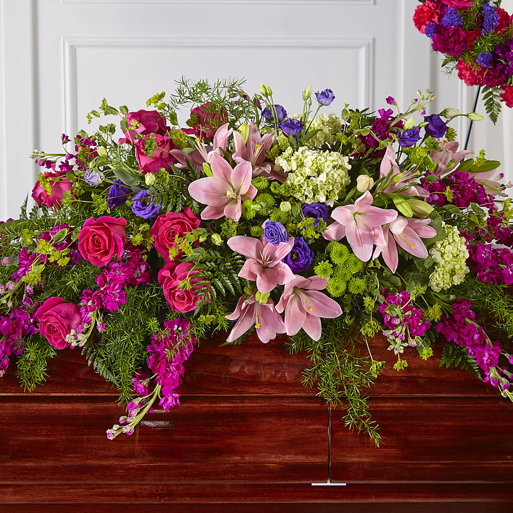 Radiant Tribute Casket Spray – Marcela Floral Design, Sunrise FL