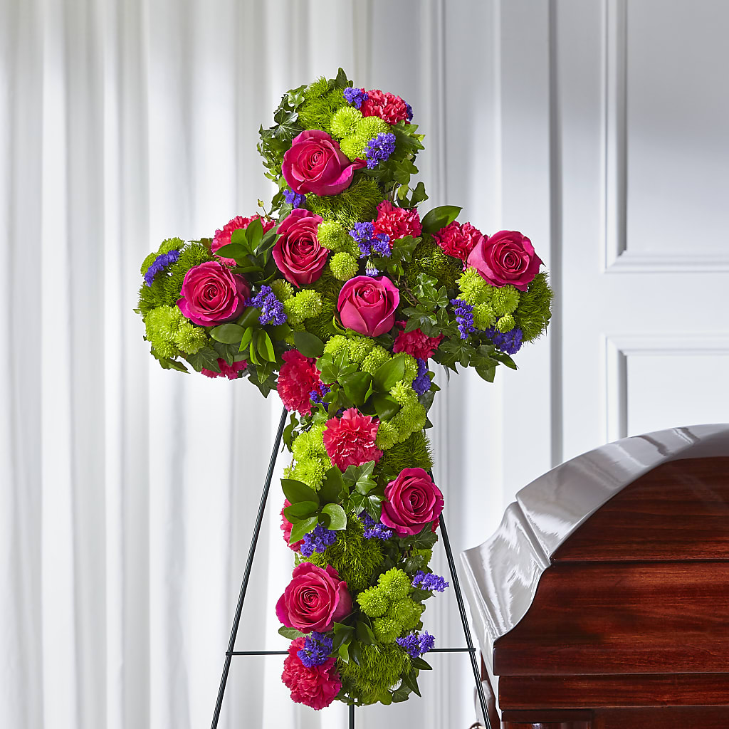 Tribute Rose Floral Cross – Marcela Floral Design, Sunrise FL
