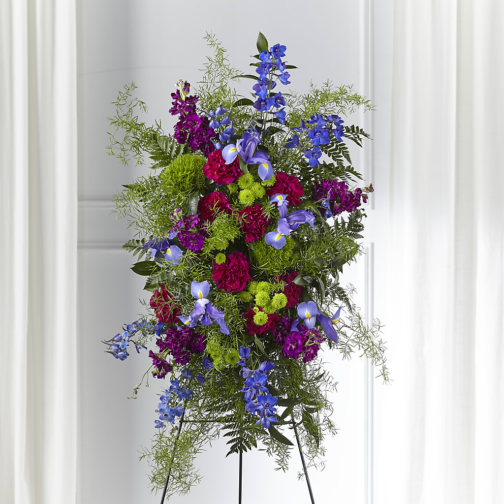 Heavenly Skies Standing Spray – Marcela Floral Design, Sunrise FL
