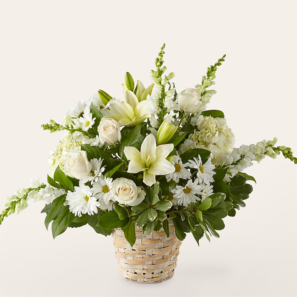 Ivory Elegance Floral Basket – Marcela Floral Design, Sunrise FL