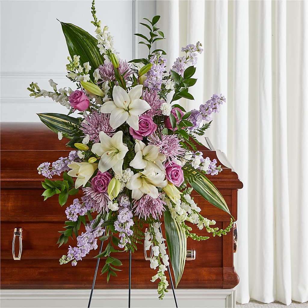 Grateful Hearts Standing Spray – Marcela Floral Design, Sunrise FL