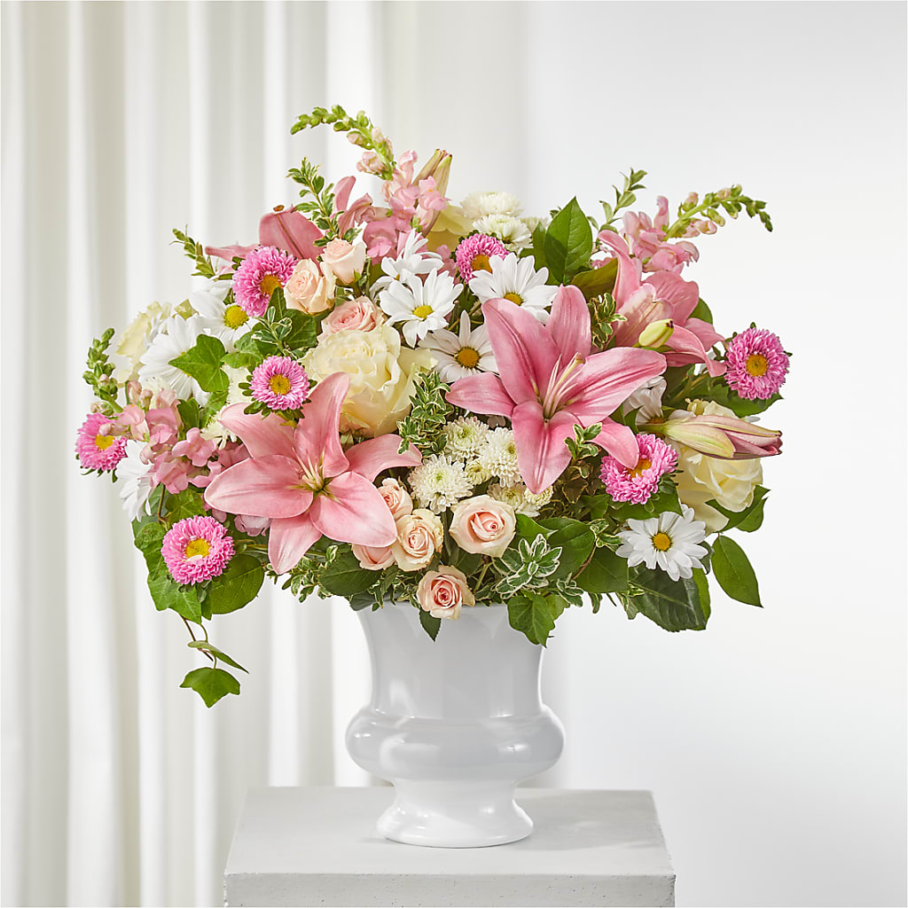 Empathetic Blooms Urn Arrangement – Marcela Floral Design, Sunrise FL
