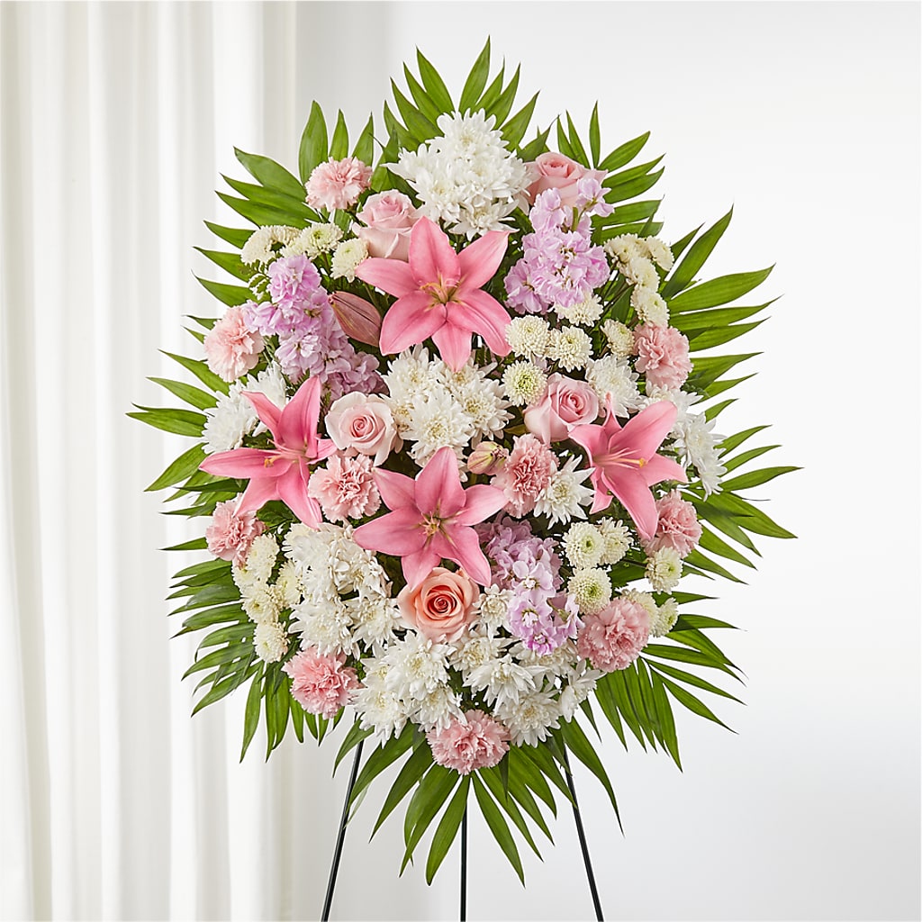 Offering Solace Standing Spray – Marcela Floral Design, Sunrise FL