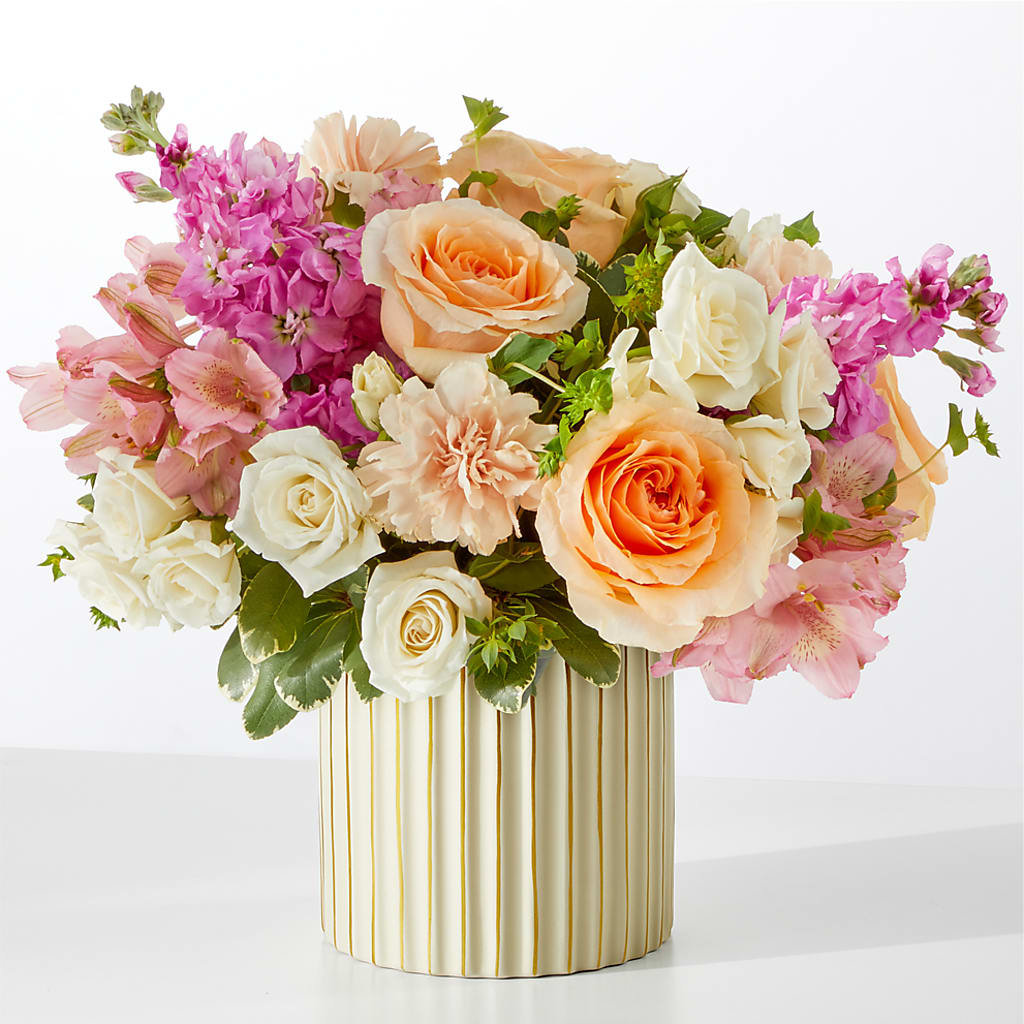 Paradise Bouquet with Ivory Vase – Marcela Floral Design, Sunrise FL