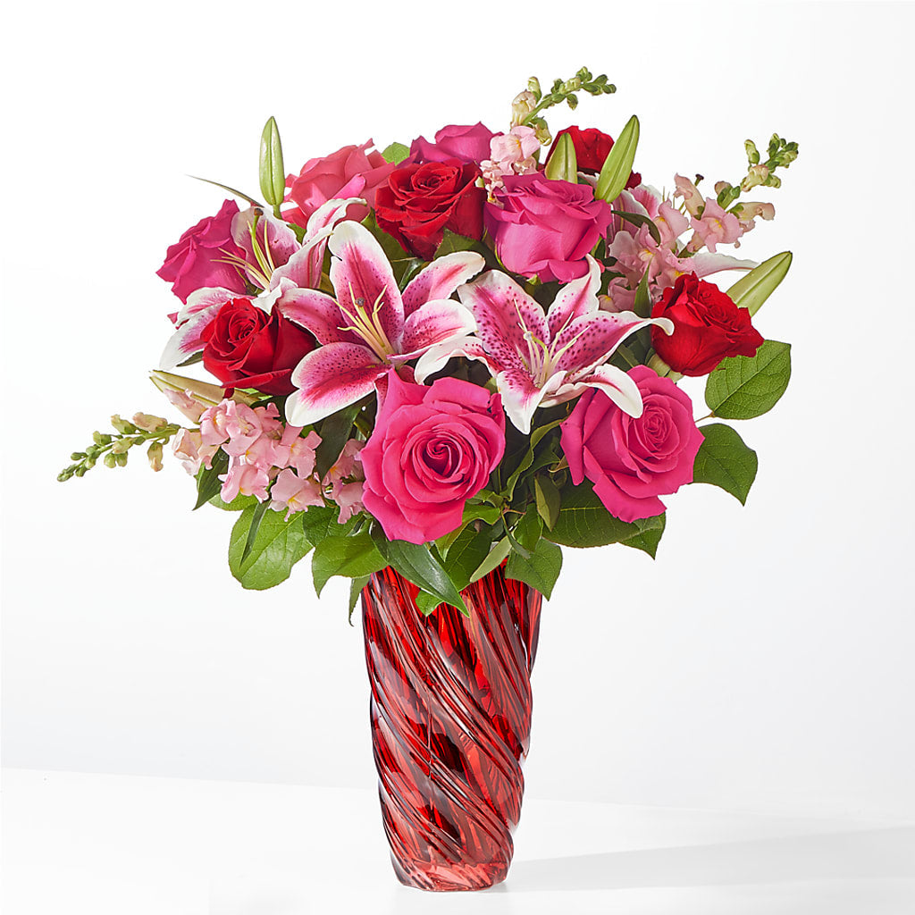 Always You Bouquet with Luxe Swirl Vase – Marcela Floral Design, Sunrise FL
