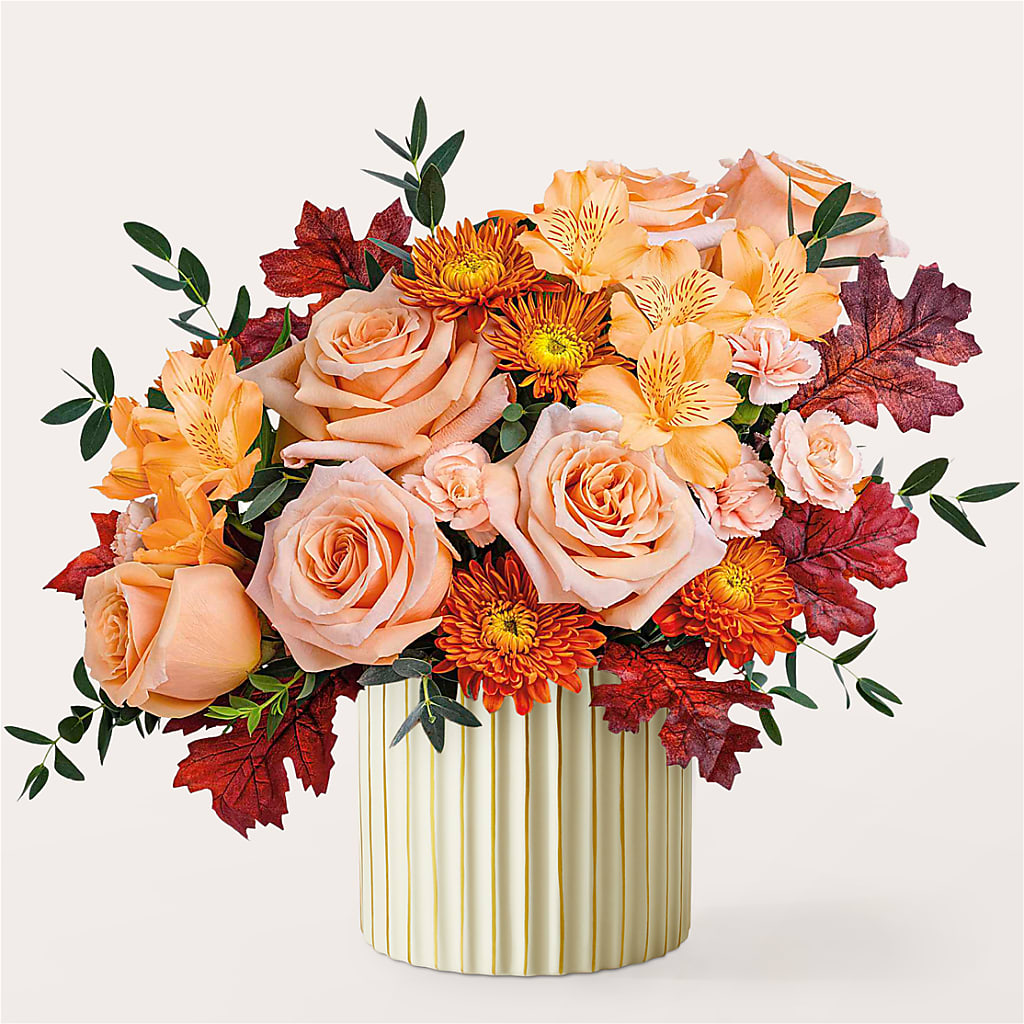 Spiced Latte Bouquet with Ivory Vase – Marcela Floral Design, Sunrise FL