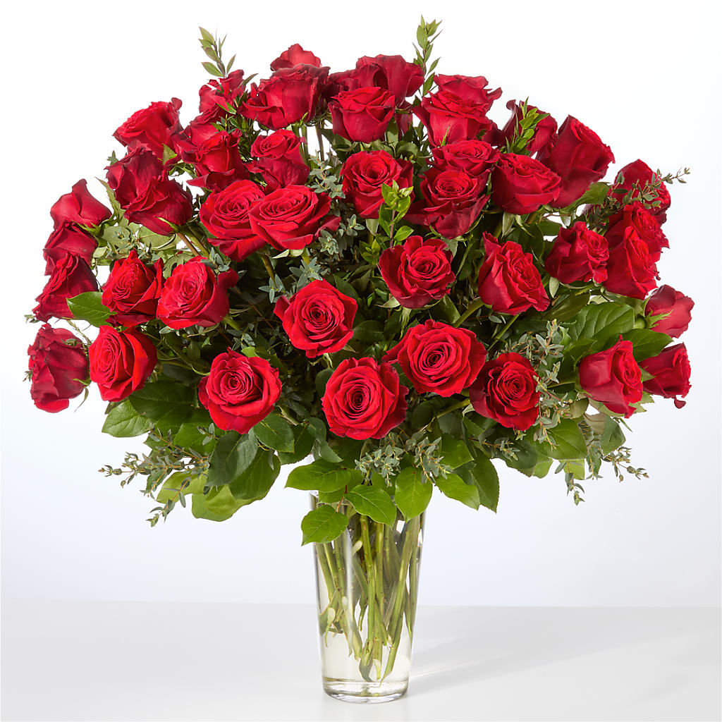 Forever Yours Fifty Stem Red Rose Bouquet – Marcela Floral Design, Sunrise FL