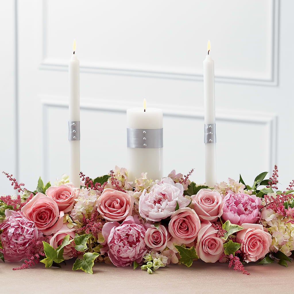 Worldwide Romance Unity Candle Arrangement – Marcela Floral Design, Sunrise FL