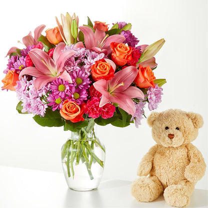 One and Only Bouquet and Bear Bundle –  Marcela Floral Design, Sunrise FL