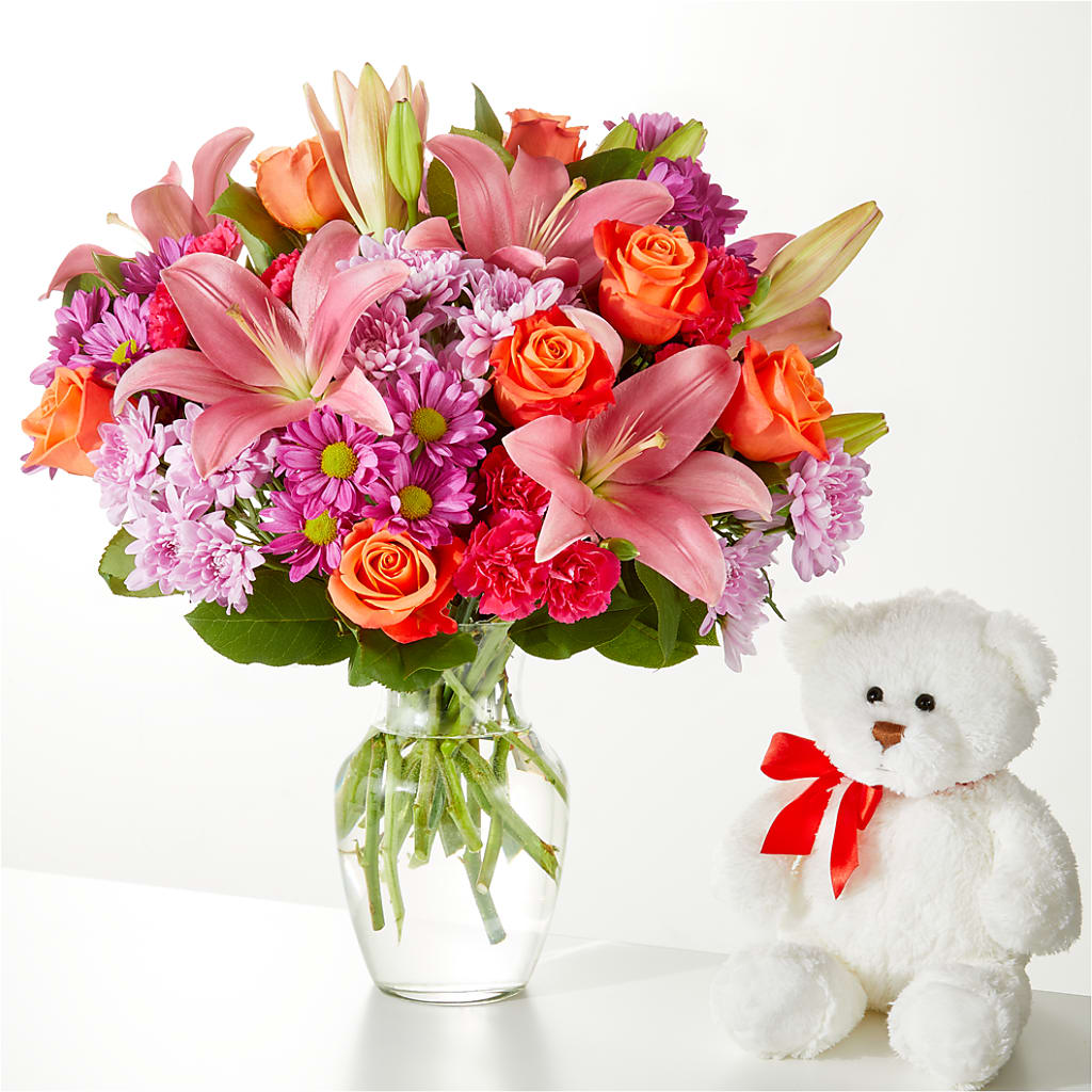 One and Only Bouquet and Bear Bundle –  Marcela Floral Design, Sunrise FL