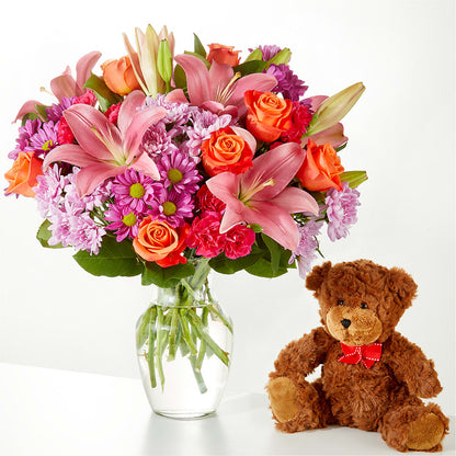 One and Only Bouquet and Bear Bundle –  Marcela Floral Design, Sunrise FL