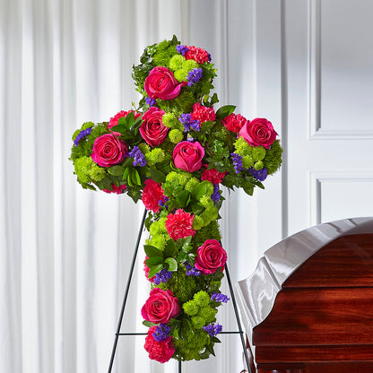 Tribute Rose Floral Cross –  Marcela Floral Design, Sunrise FL