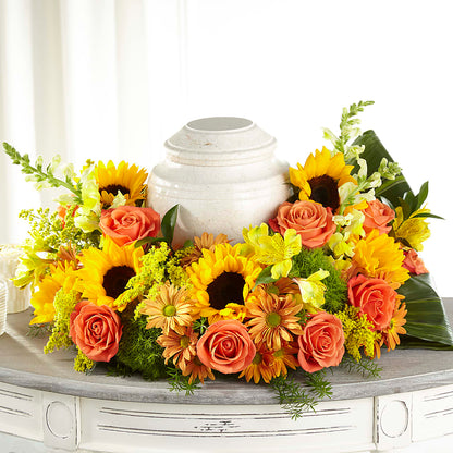 Faithful Sunflower Cremation Adornment –  Marcela Floral Design, Sunrise FL