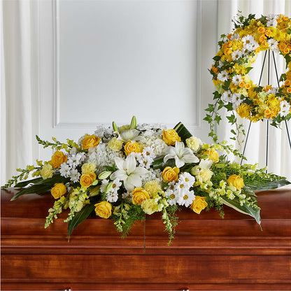Golden Harmony Casket Spray –  Marcela Floral Design, Sunrise FL