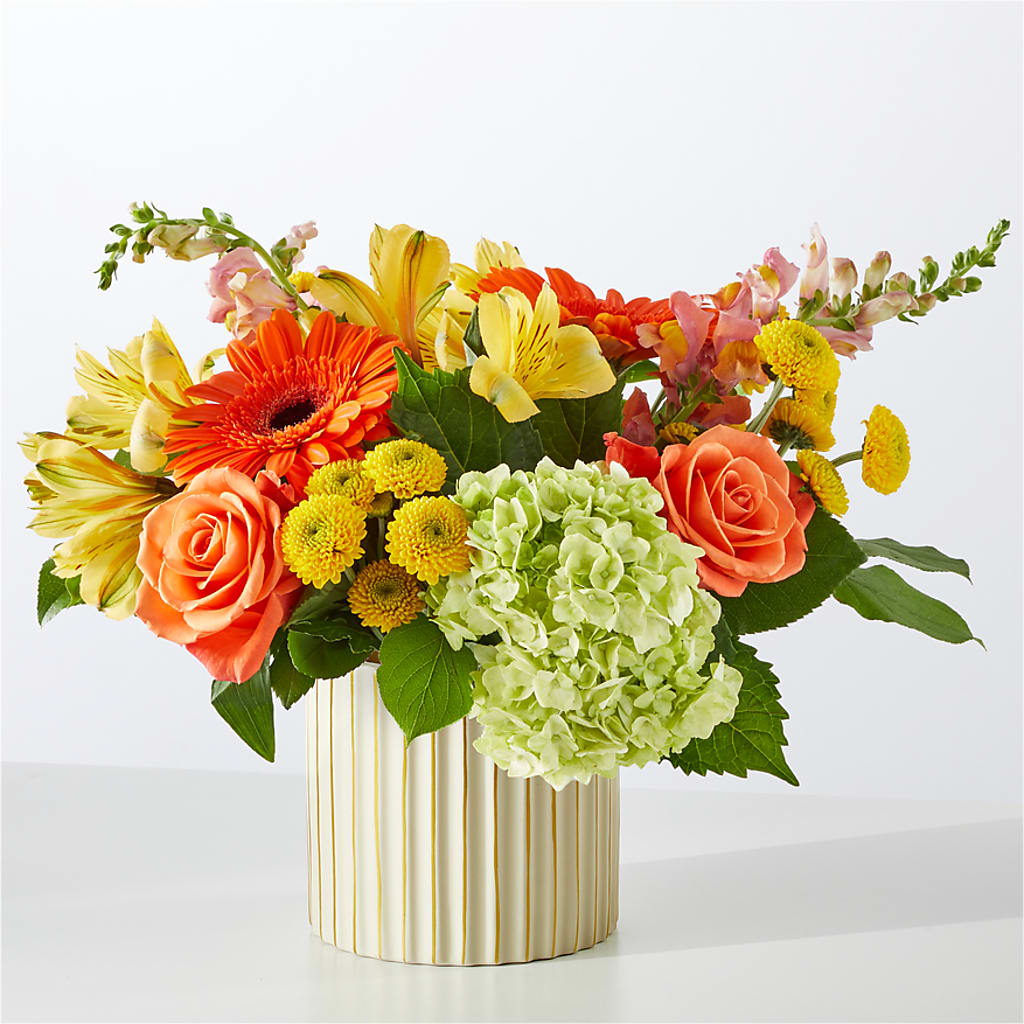 Autumn Sunshine Bouquet with Ivory Vase –  Marcela Floral Design, Sunrise FL