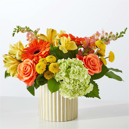 Autumn Sunshine Bouquet with Ivory Vase –  Marcela Floral Design, Sunrise FL