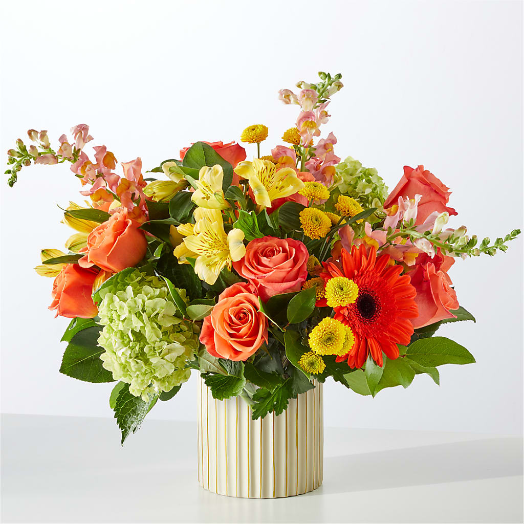Autumn Sunshine Bouquet with Ivory Vase –  Marcela Floral Design, Sunrise FL
