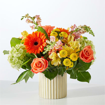 Autumn Sunshine Bouquet with Ivory Vase –  Marcela Floral Design, Sunrise FL