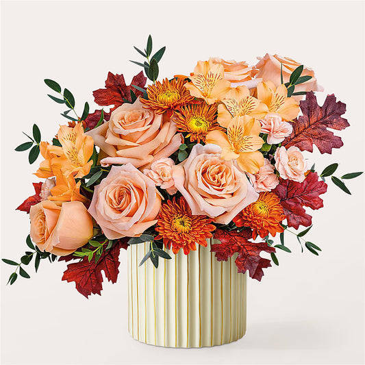Spiced Latte Bouquet with Ivory Vase –  Marcela Floral Design, Sunrise FL