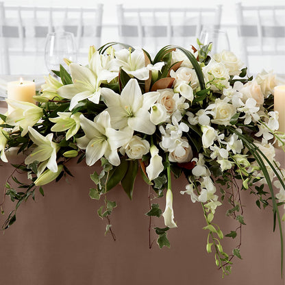 White Linen Arrangement –  Marcela Floral Design, Sunrise FL